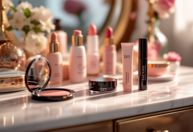 Blush Soft Pinch di Rare Beauty su pelle fresca