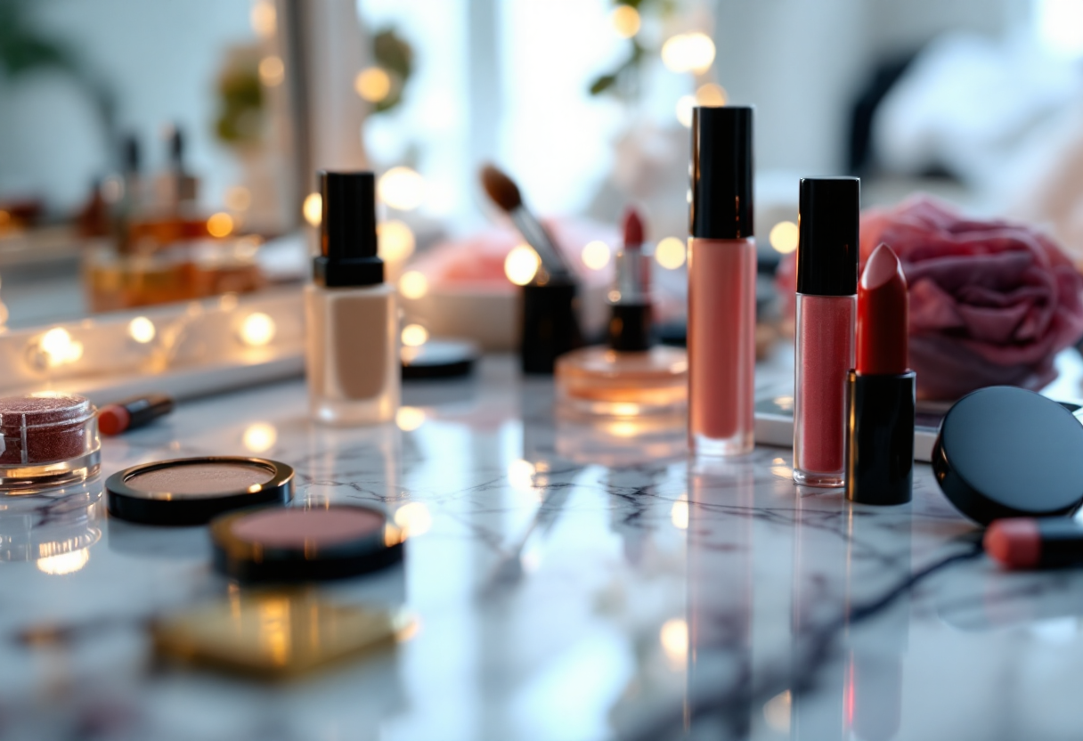 Esempio di contrast make-up con colori vivaci e sfumature