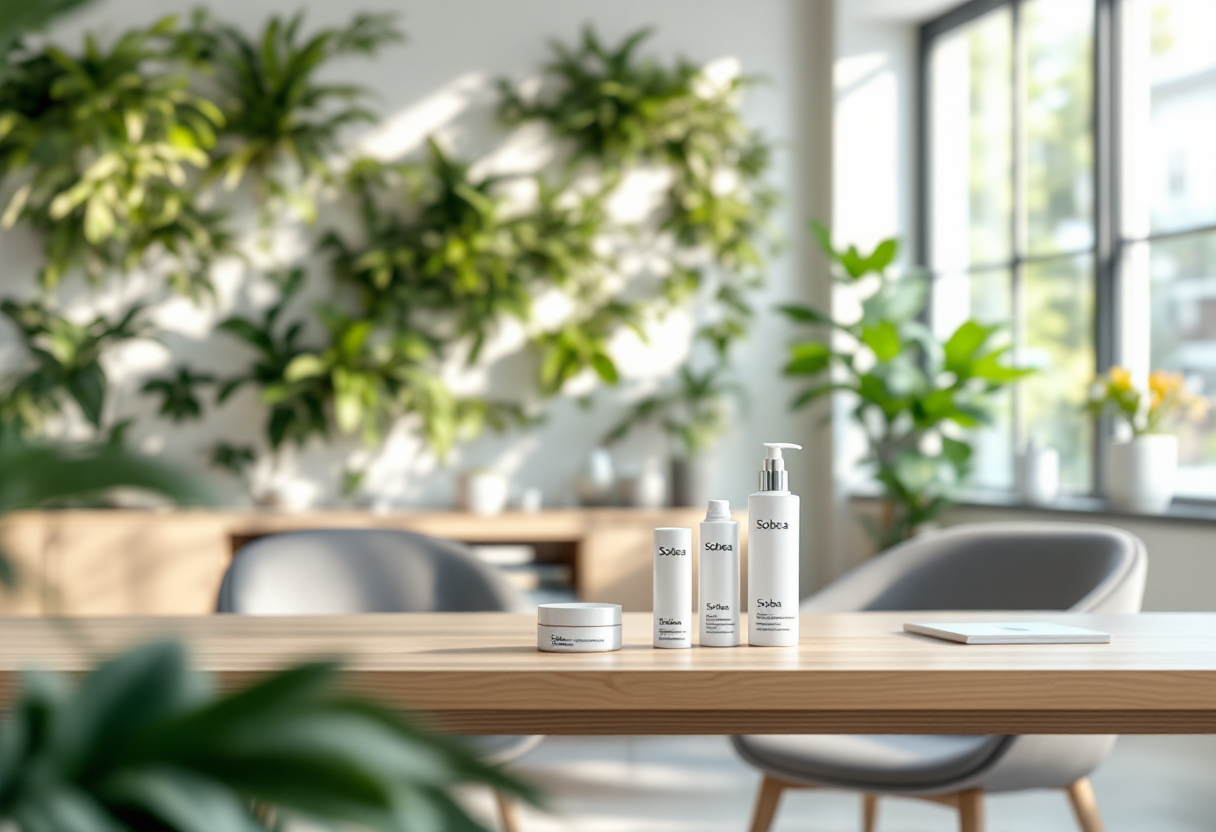 Federica Nargi al lavoro con la sua linea di make-up