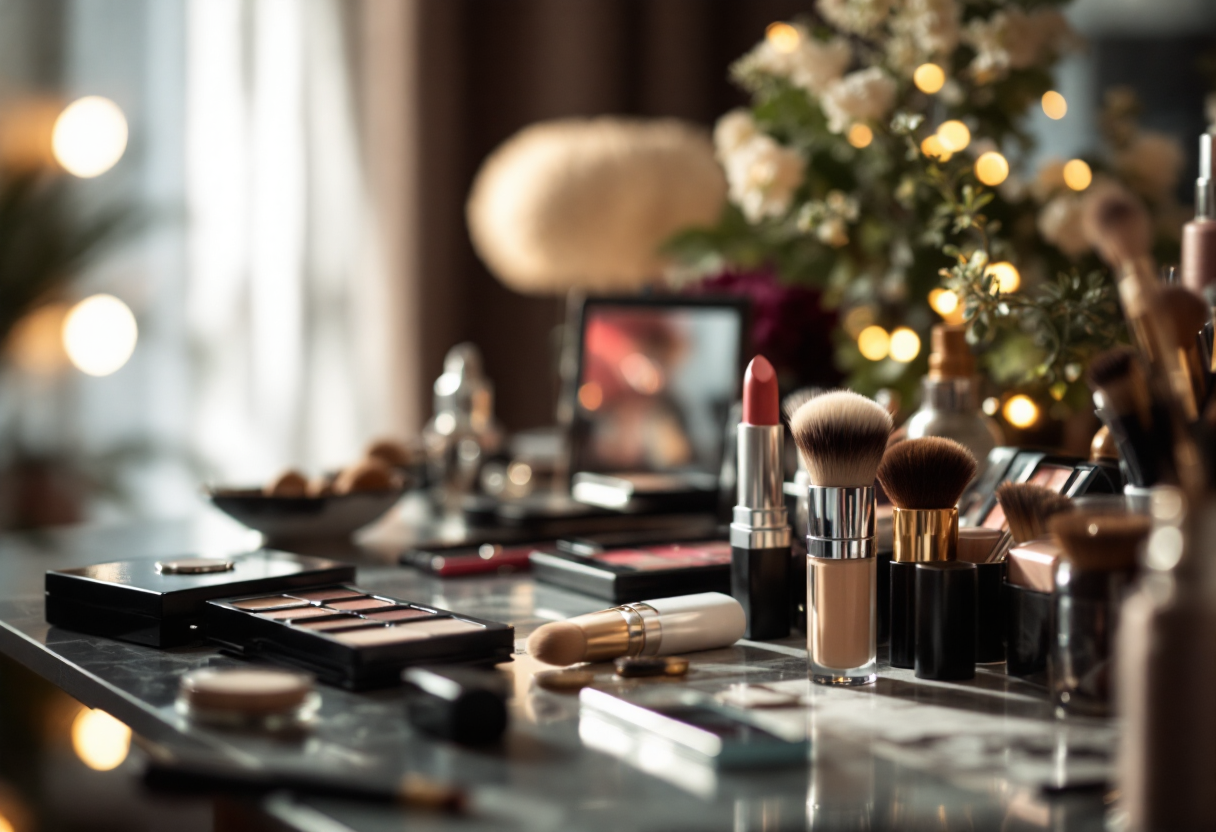 Immagine di un trucco perfetto su un volto femminile