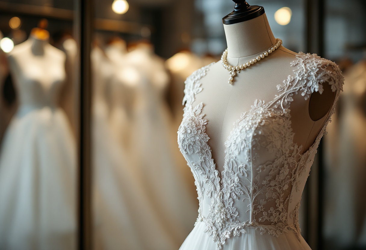 Abito da sposa elegante con dettagli raffinati