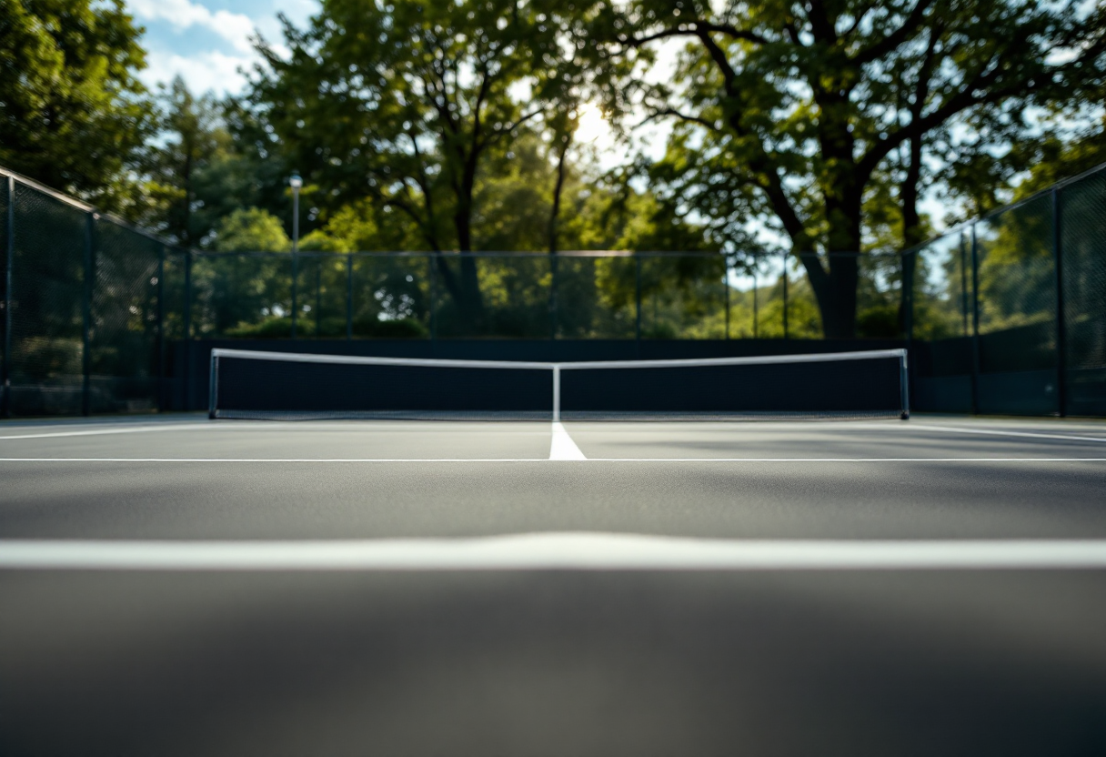 Jannik Sinner in azione durante un torneo di tennis