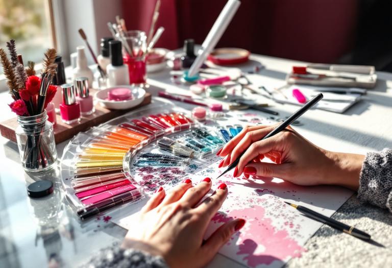 Unghie decorate con design artistici e colori vivaci