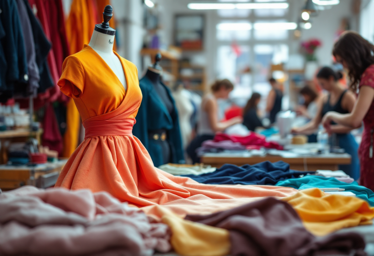 Modella in abito haute couture elegante a Parigi