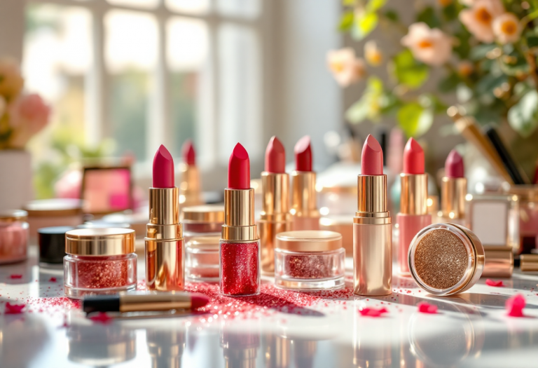 Immagine di trucco con glitter e colori fruttati per il 2025