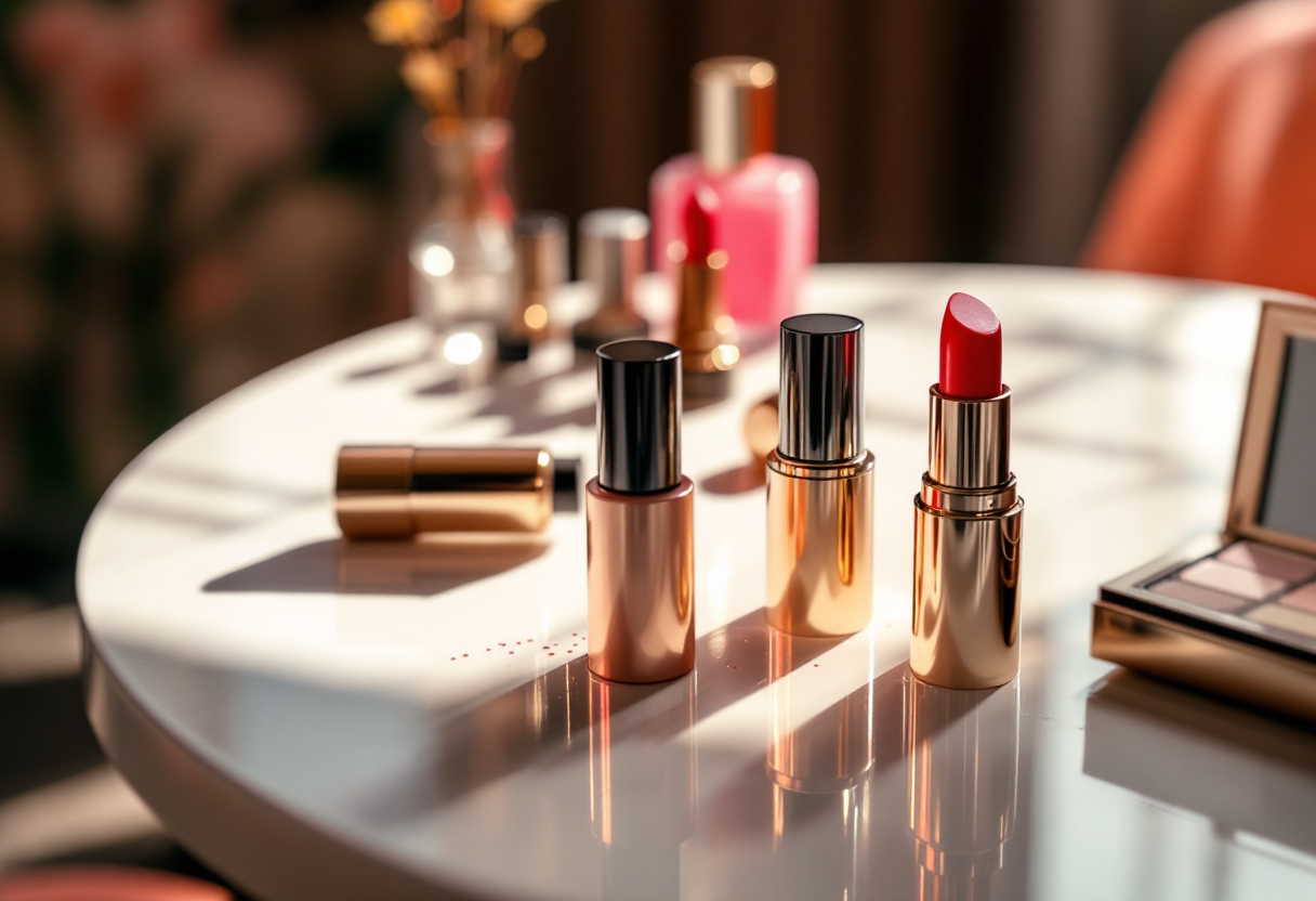 Immagine che mostra le tendenze trucco 2025 con elementi tradizionali e moderni.