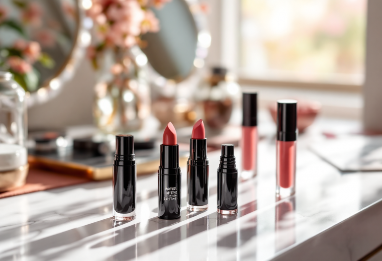 Tinte labbra a base acqua in diverse tonalità naturali