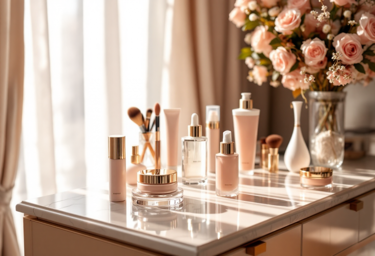 Immagine di labbra rosse perfettamente truccate