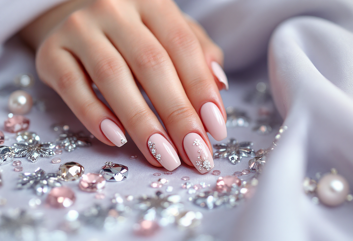 Unghie nude eleganti con tendenze manicure 2025