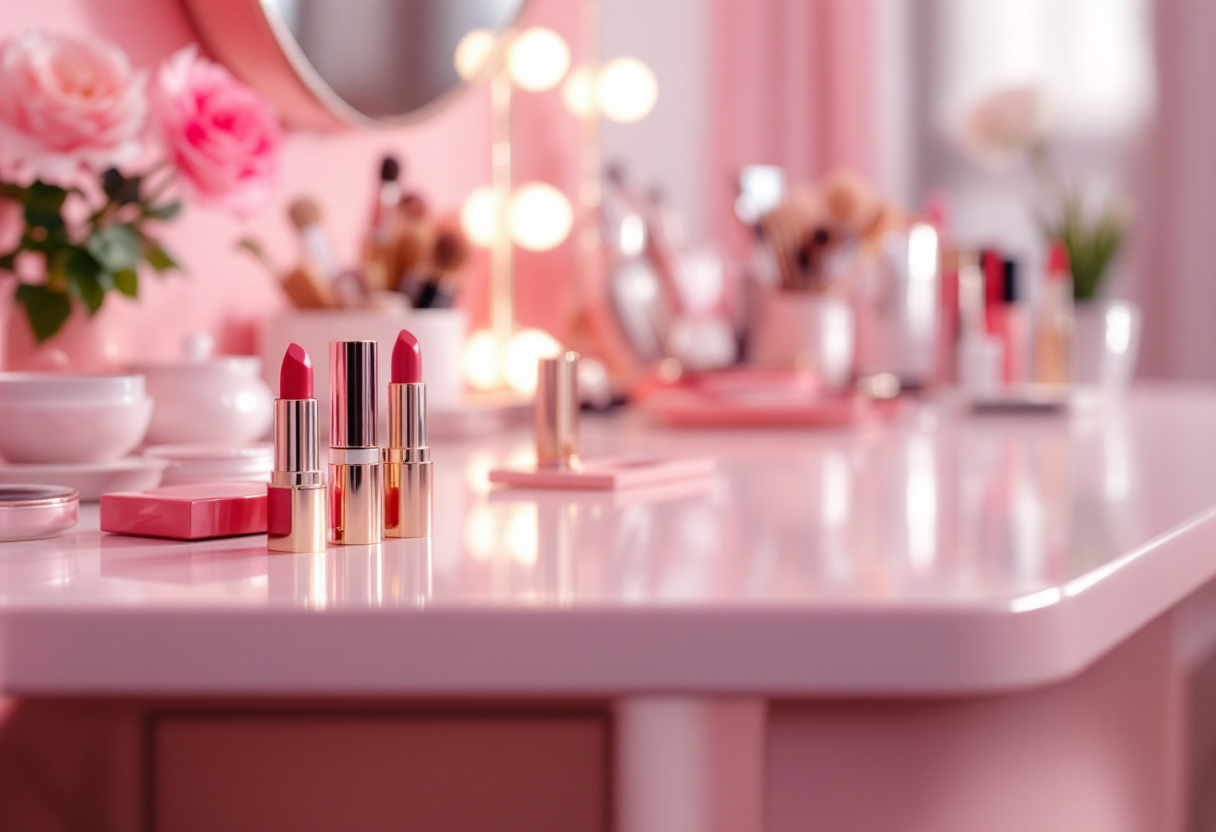 Immagine di labbra perfette con arco di Cupido accentuato