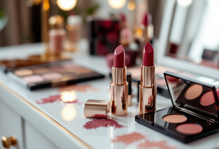 Trucco e abbigliamento burgundy per un look elegante