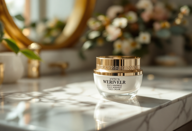 Crema viso anti rughe con ingredienti naturali per una pelle giovane