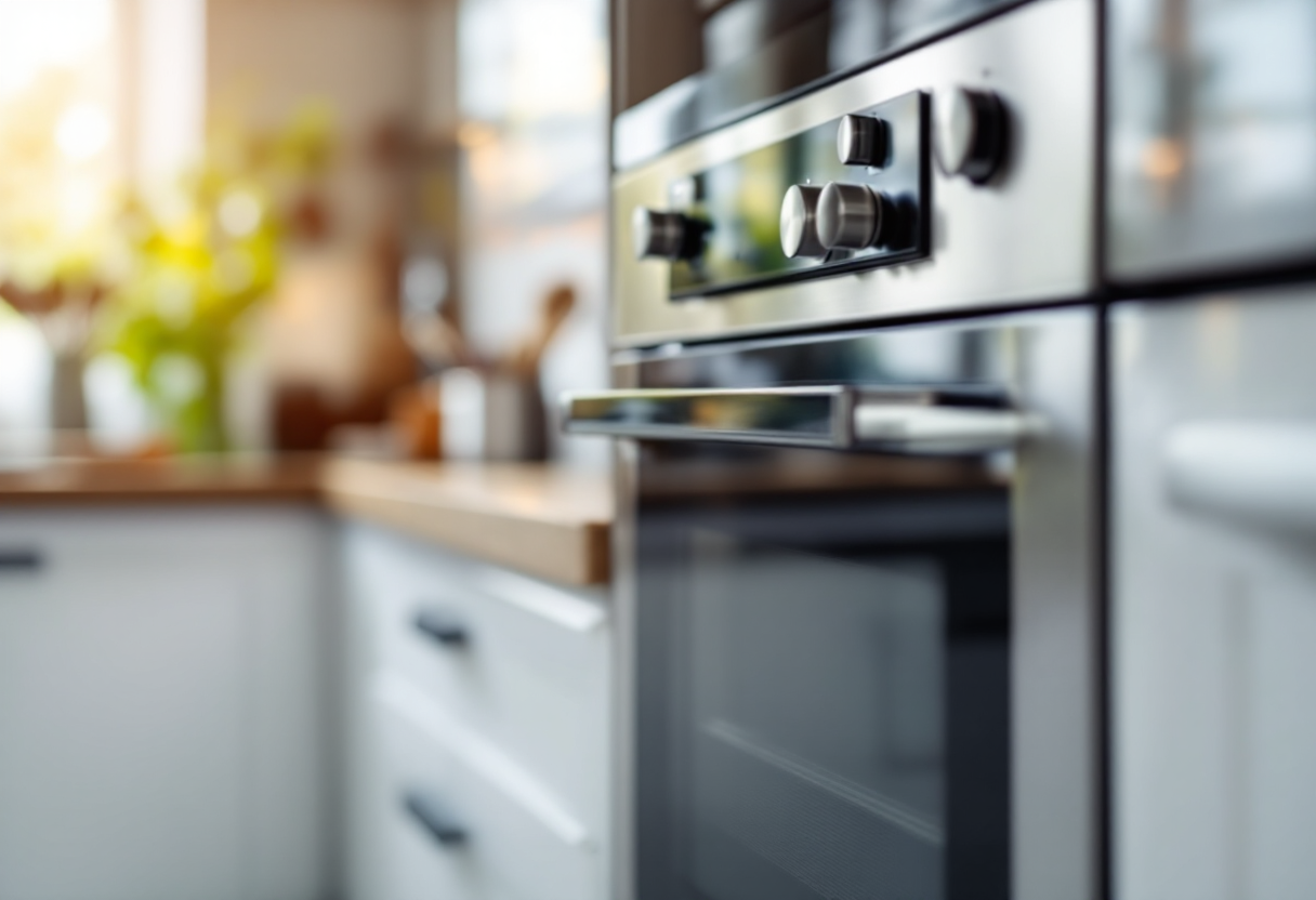Forno pulito e ben mantenuto in una cucina moderna