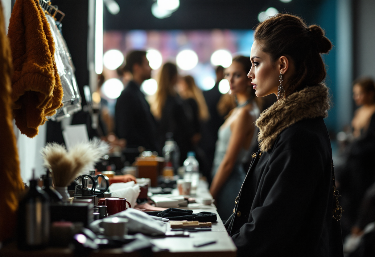 Dove Cameron con space buns e auricolari trendy