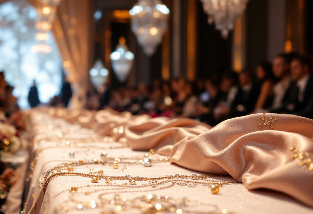 Modelli in passerella durante la sfilata di Emporio Armani