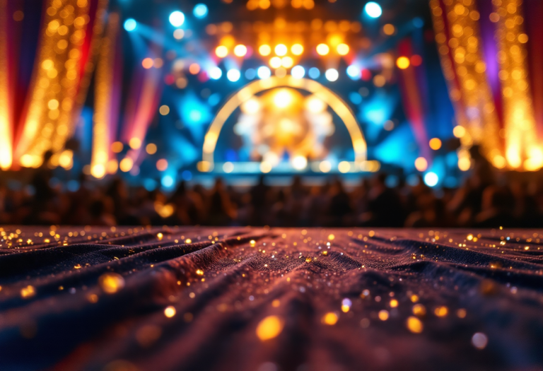 Artisti in abiti eleganti alla finale di Sanremo 2023