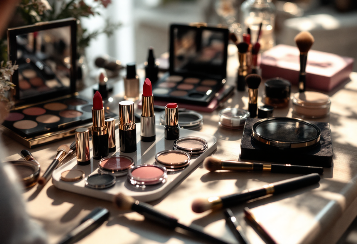 Esempio di make-up romantico per San Valentino con colori delicati