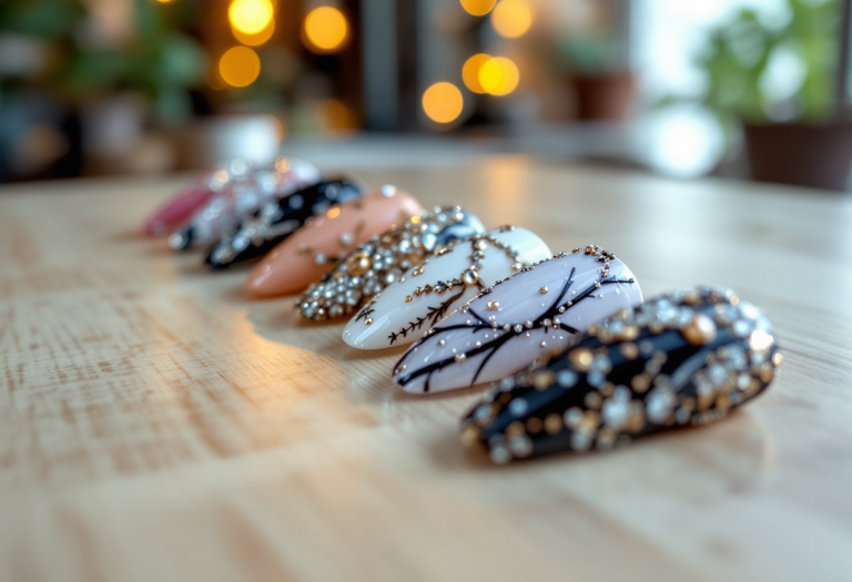 Esempio di manicure sculptures artistiche e colorate