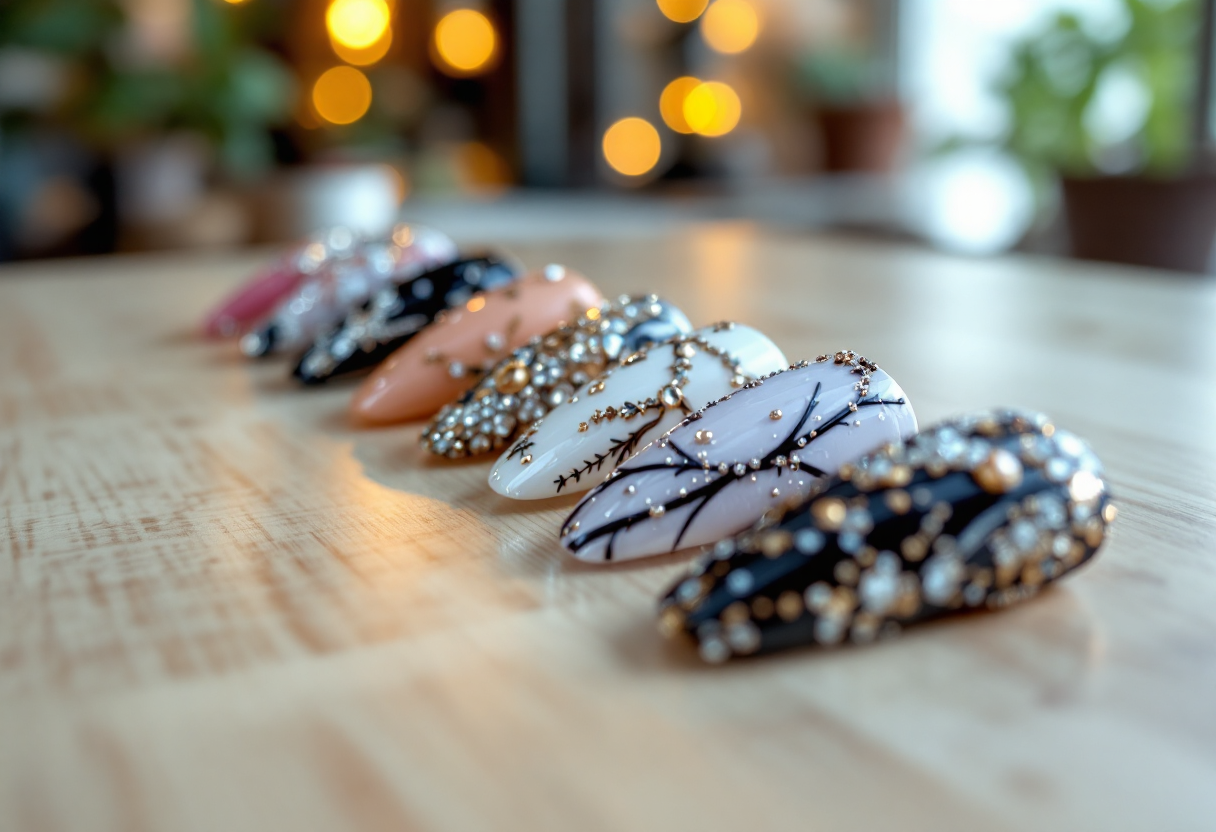 Esempio di manicure sculptures artistiche e colorate