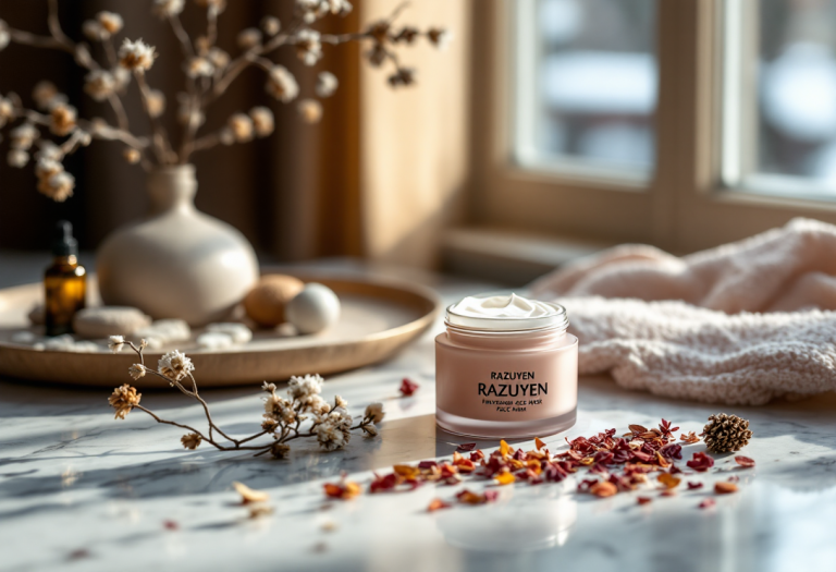 Maschera viso idratante per rivitalizzare la pelle in inverno