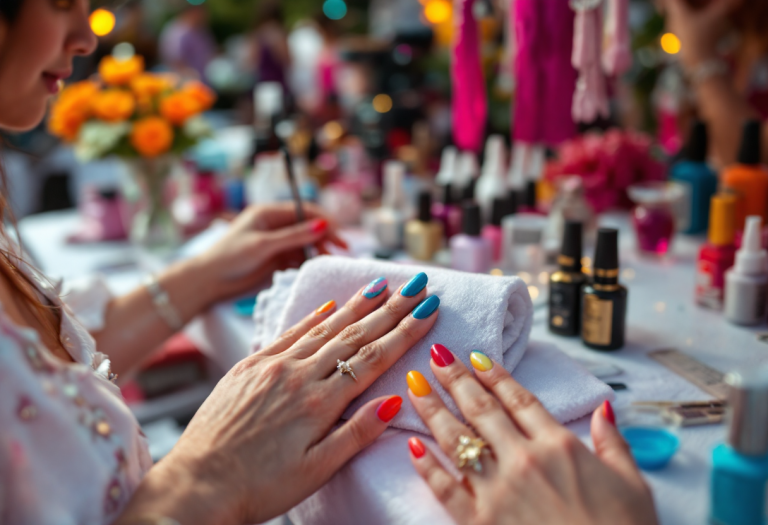 Nail art colorata e creativa ispirata al Festival di Sanremo