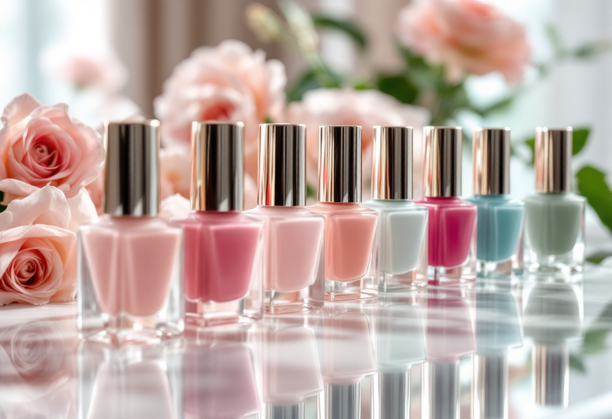 Manicure soap nails con design minimalista e colori neutri