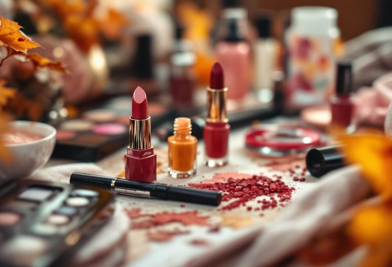 Immagine di tendenze bellezza autunno 2025 con colori audaci