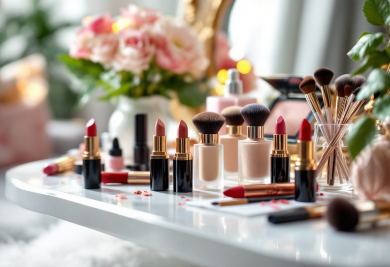 Modella con trucco nude che esalta la bellezza naturale