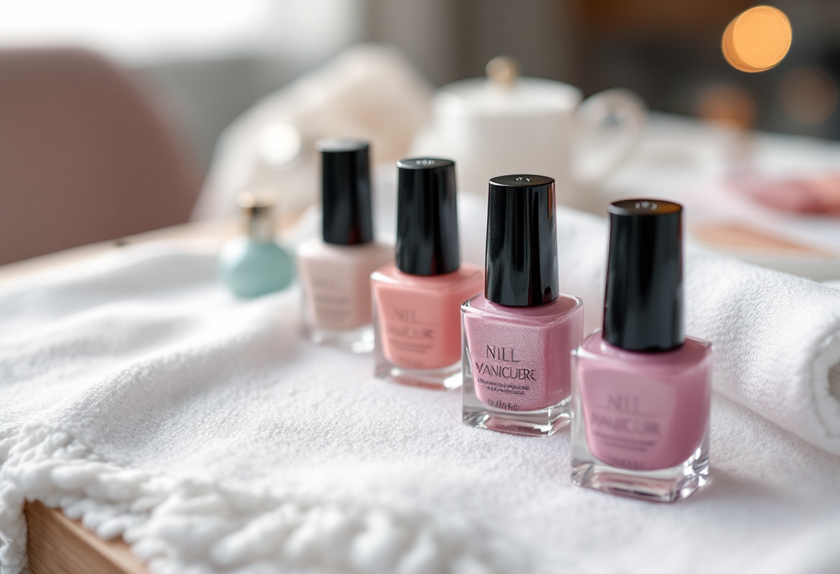 Unghie perlate in stile invernale per il 2025