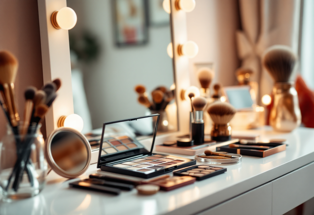 Esempio di warm make-up per un look invernale elegante