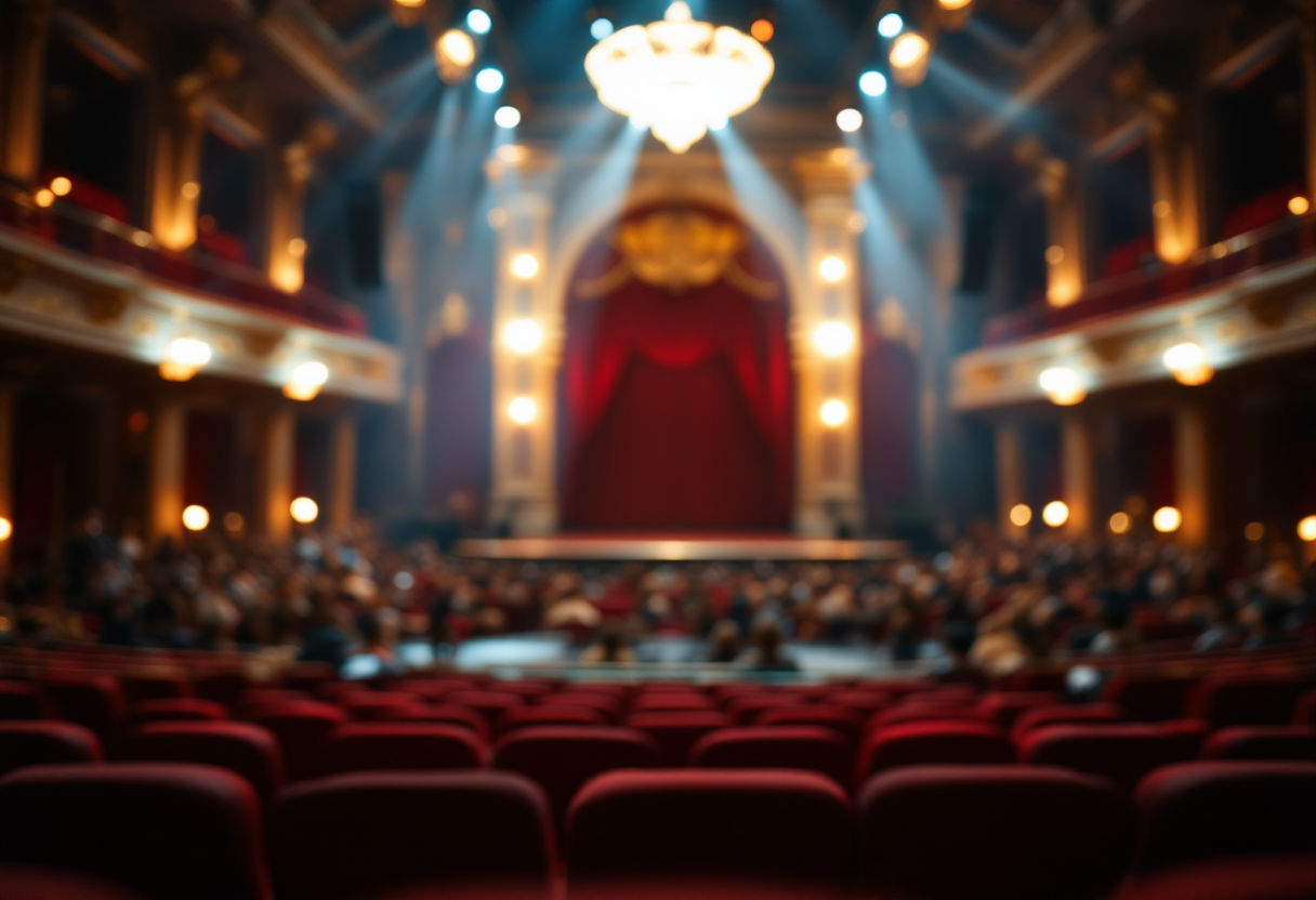 Alessia Marcuzzi durante un'intervista post Sanremo 2025