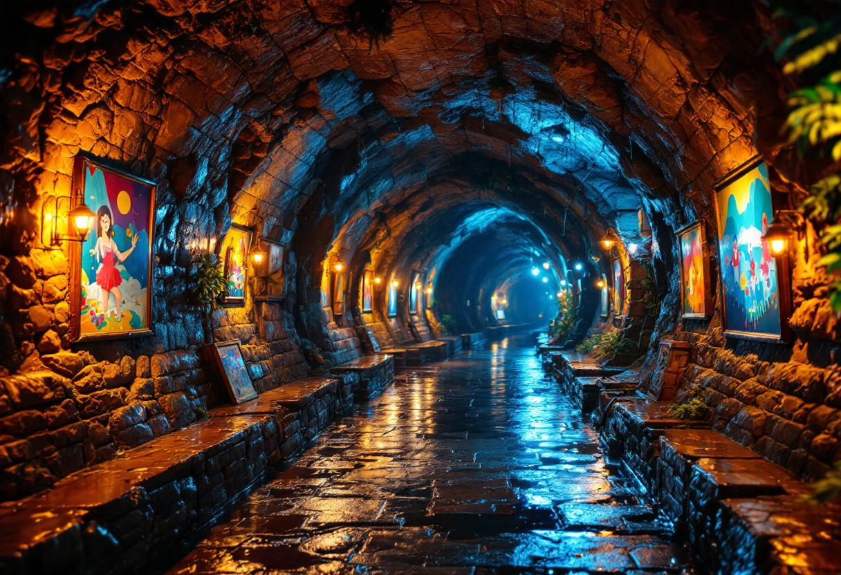 Immagine del Carnevale sotterraneo a Napoli con partecipanti in costume