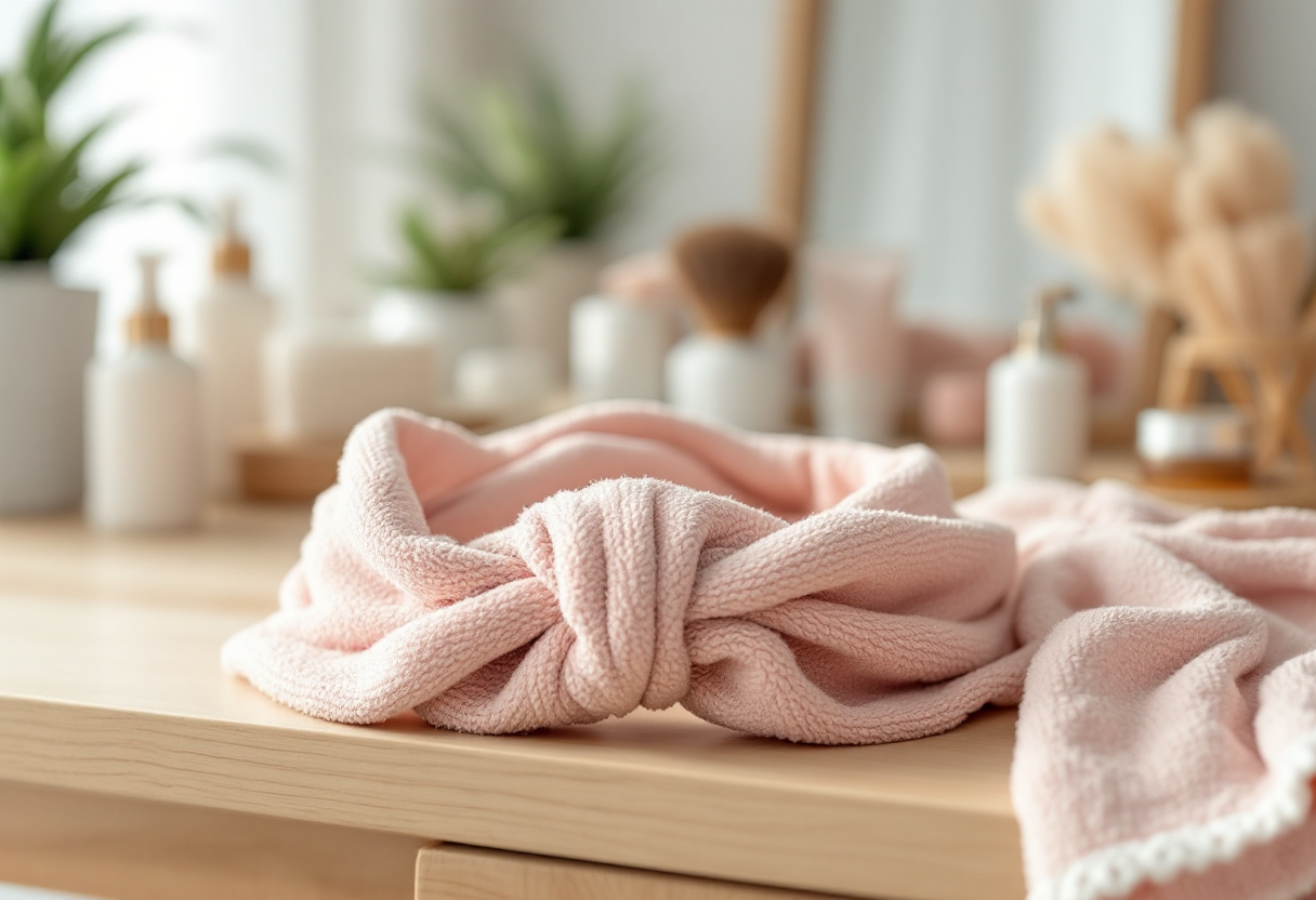 Fascia per capelli in spugna colorata e alla moda