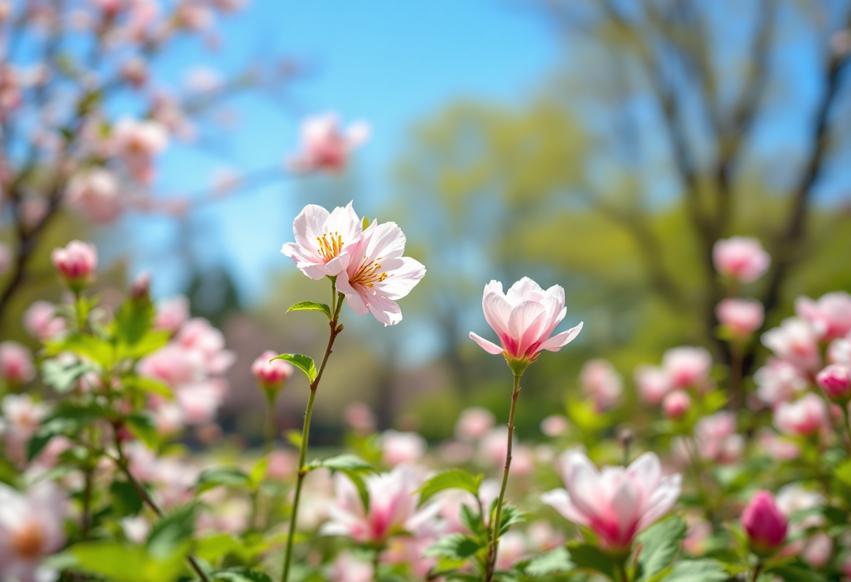 Immagine evocativa della primavera con fiori e citazioni