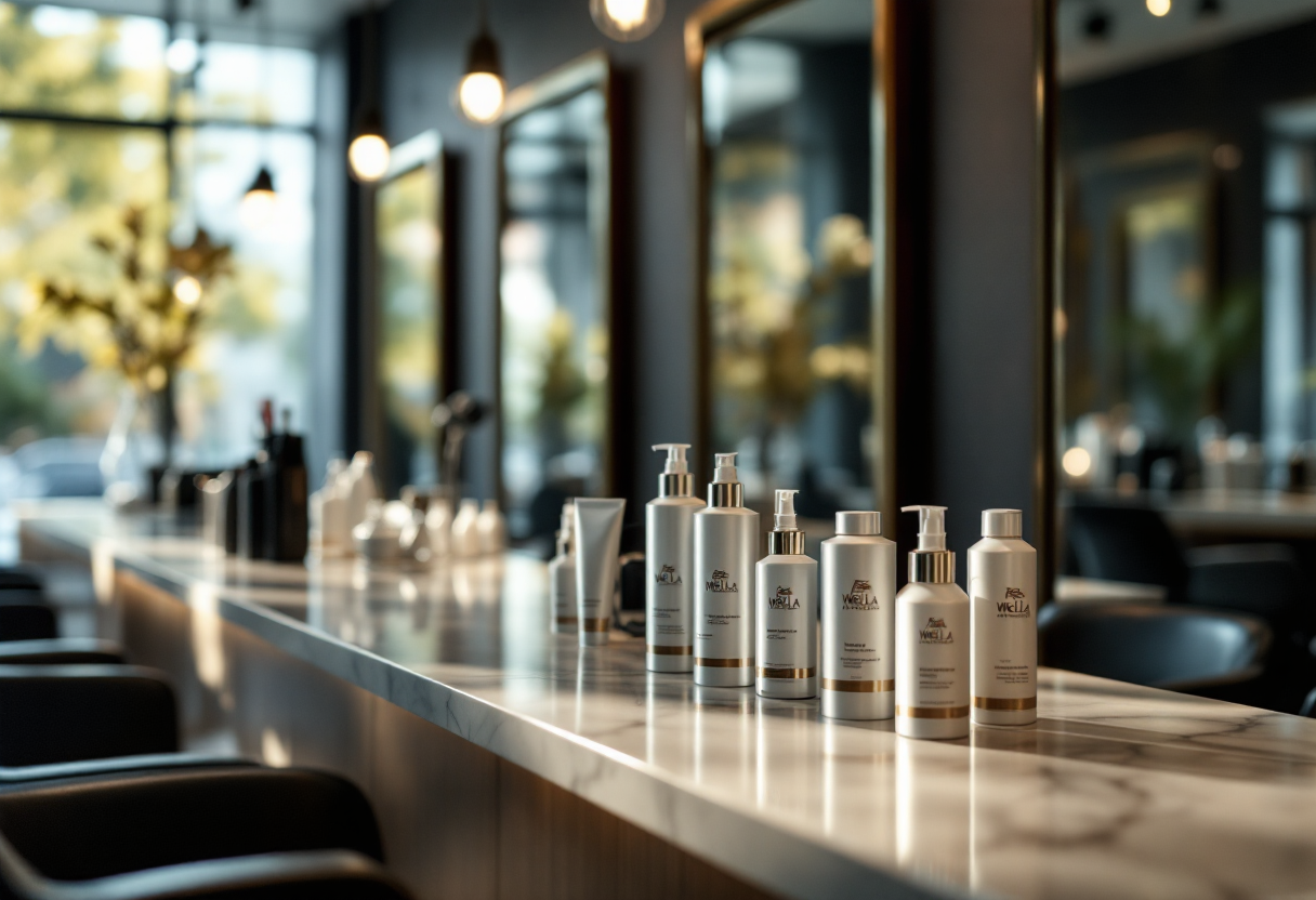 Flacone di olio per capelli su sfondo naturale