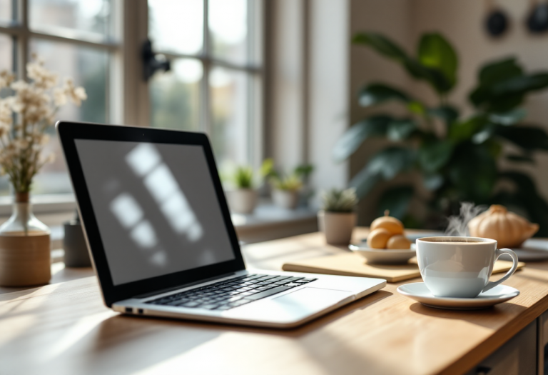 Home office illuminato da luce naturale