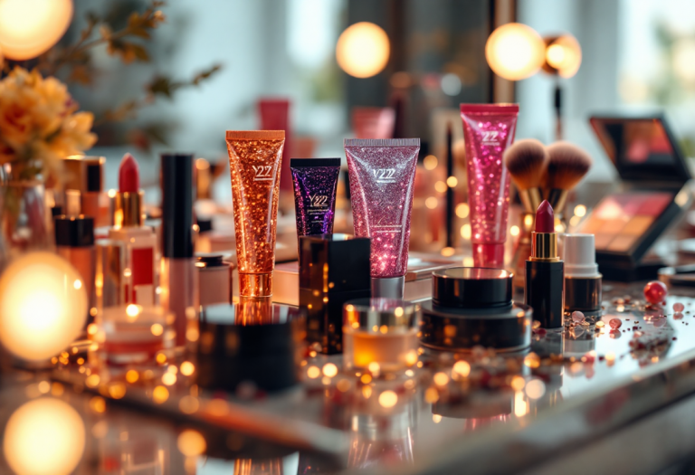 Esempio di icy make-up ispirato all'estetica Y2K