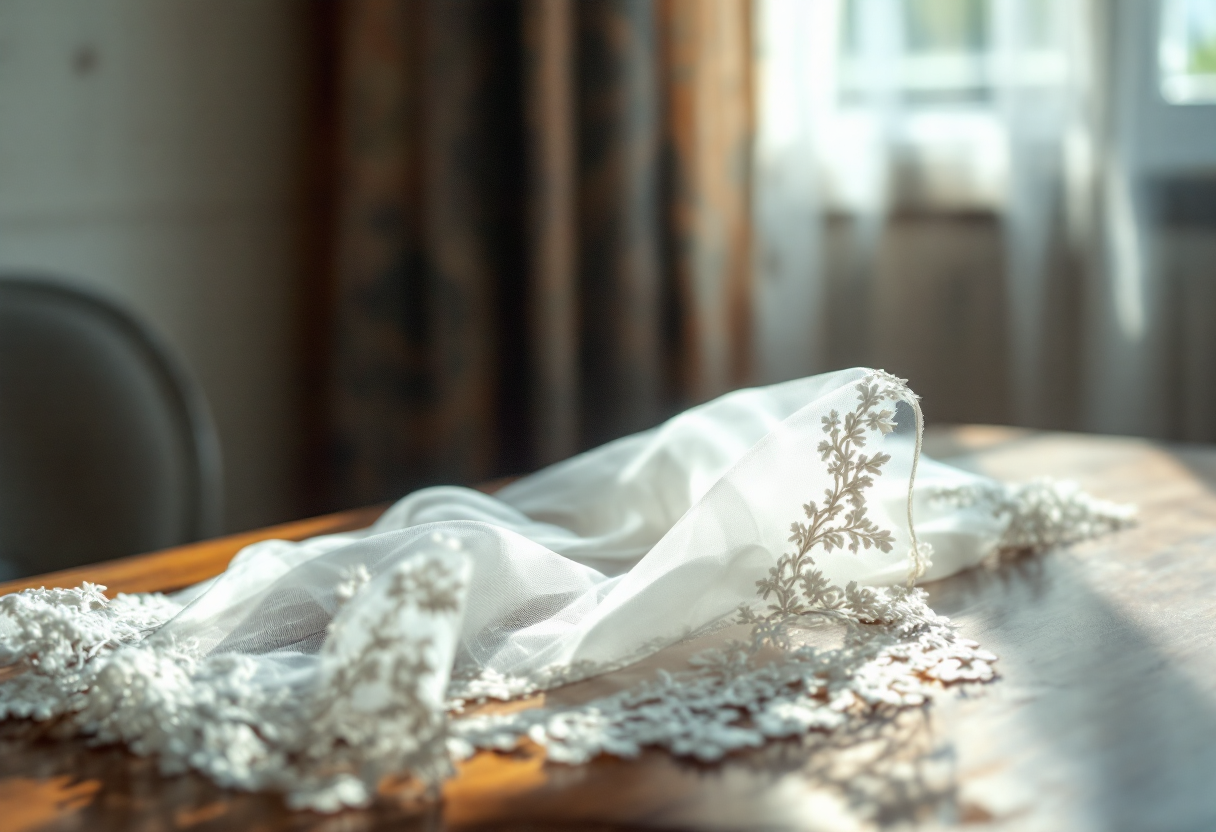 Velo da sposa elegante con dettagli moderni