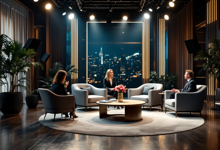 Alessia Marcuzzi durante l'ultima puntata di Obbligo o verità