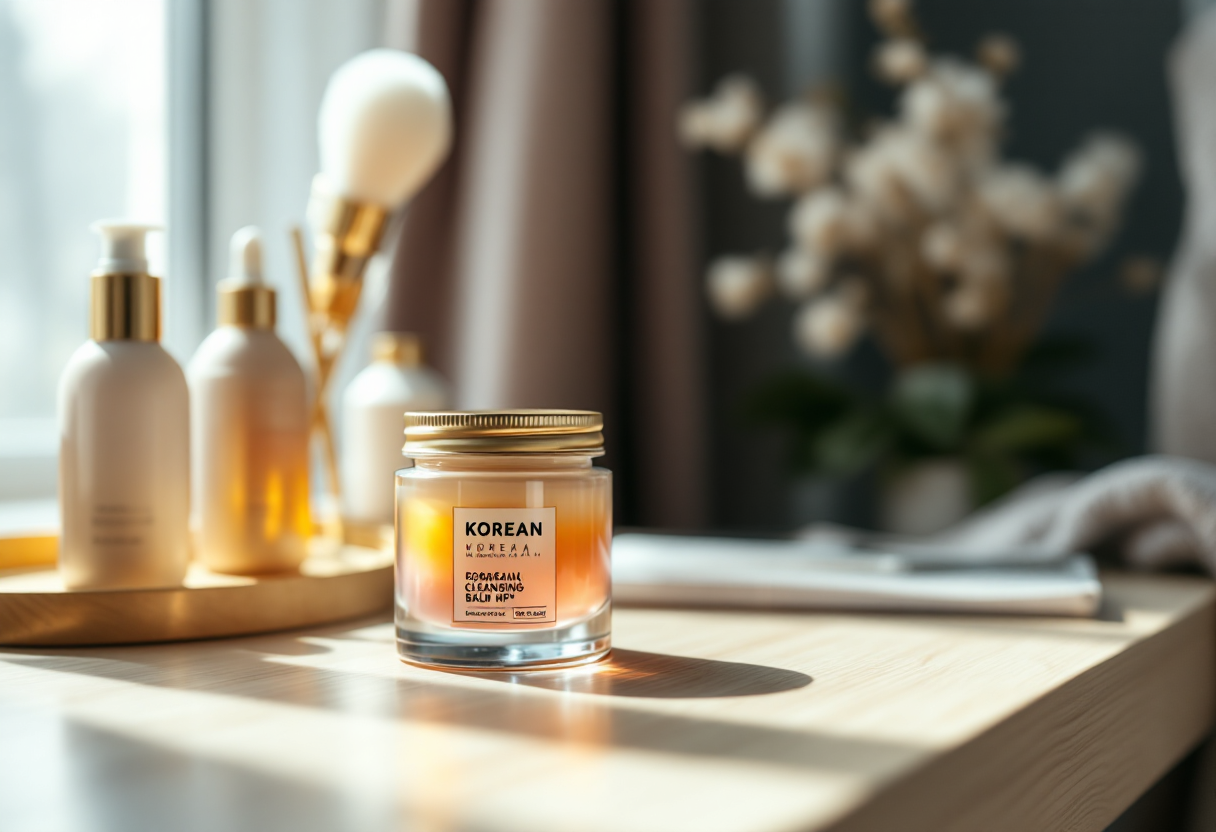 Balsamo struccante coreano in un elegante contenitore