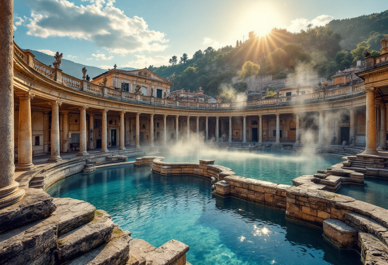 Vista panoramica delle Terme dei Papi con acque termali