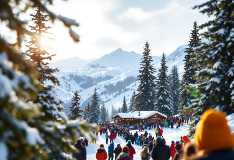 Diletta Leotta in un elegante outfit invernale sulla neve