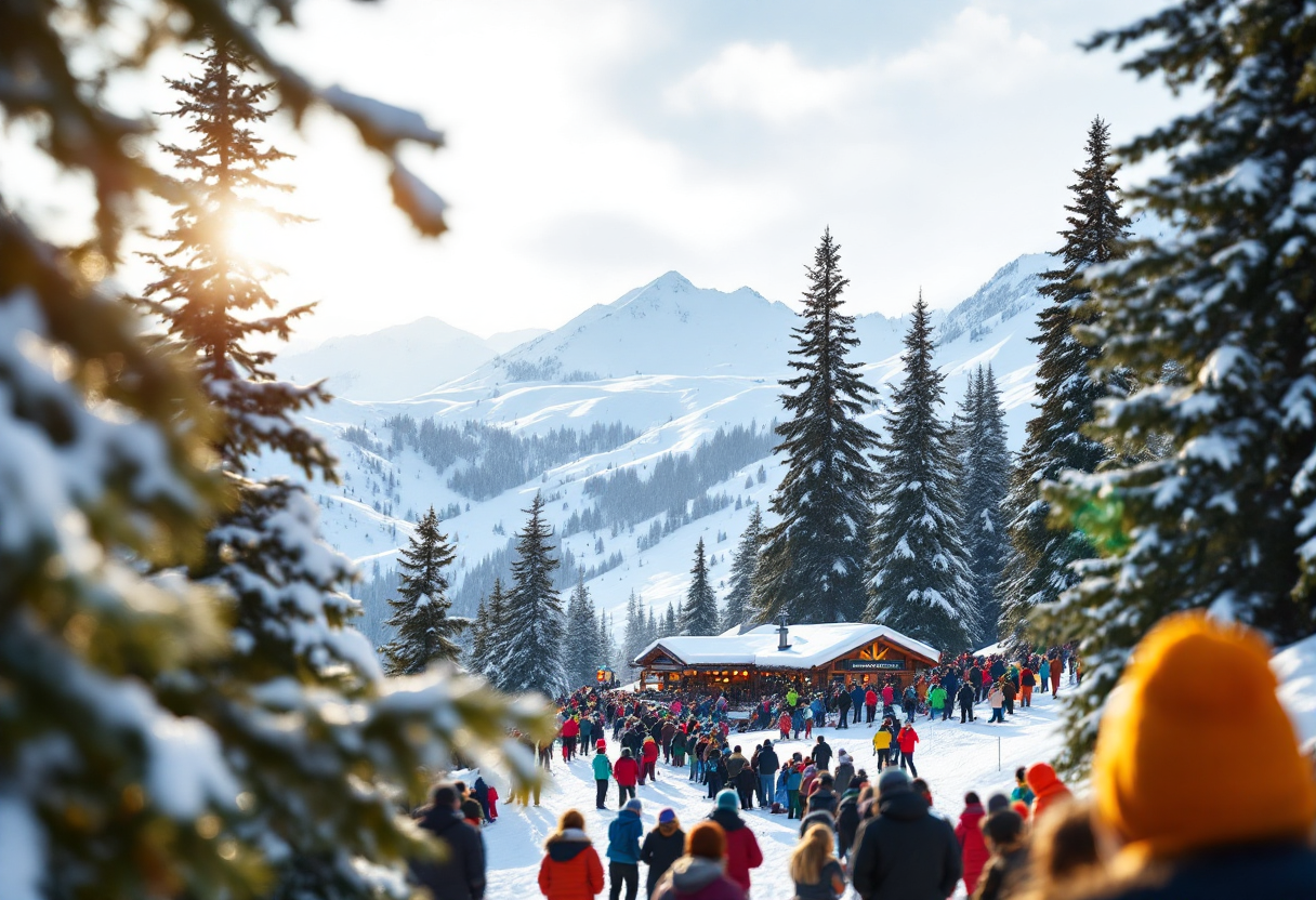 Diletta Leotta in un elegante outfit invernale sulla neve