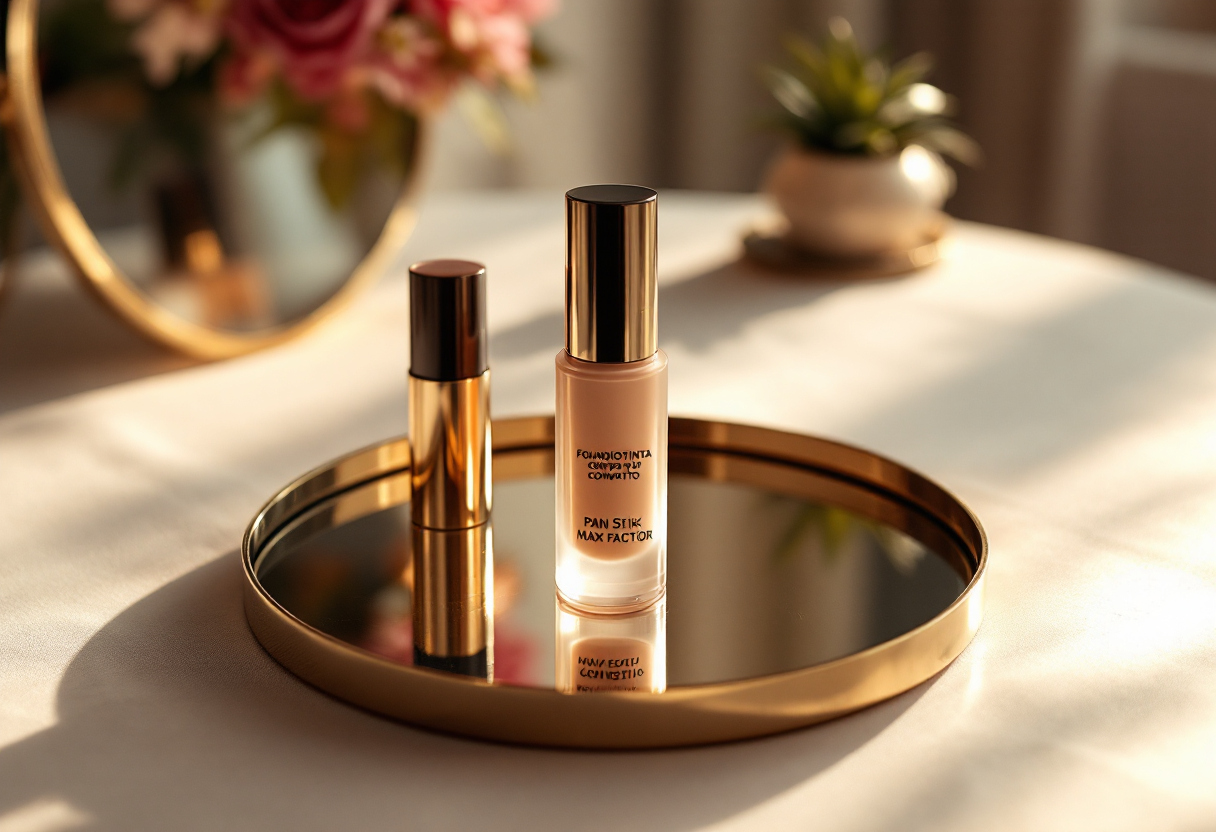 Fondotinta Pan Stik di Max Factor su sfondo neutro