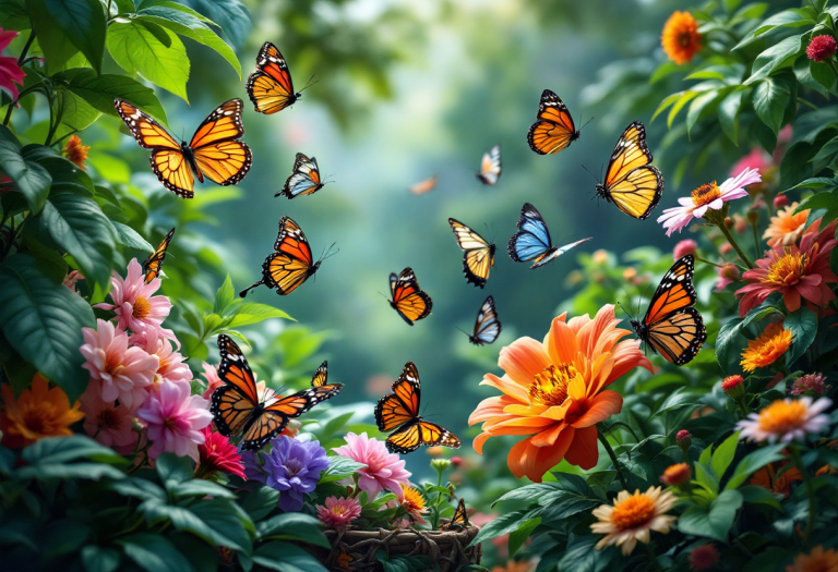 Un colorato giardino delle farfalle in Costa Rica