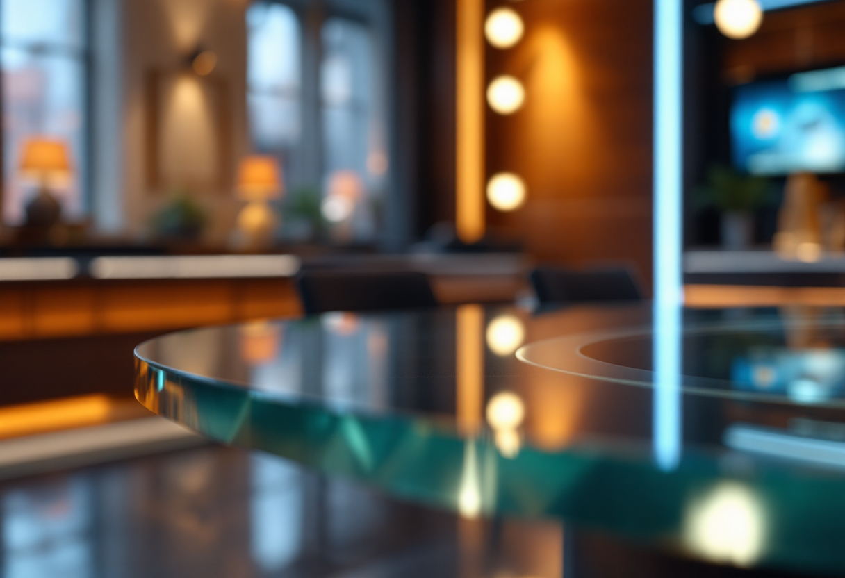 Maria De Filippi durante un evento televisivo di Pasquetta