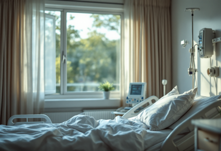 Monica Setta con un sorriso dopo l'intervento chirurgico