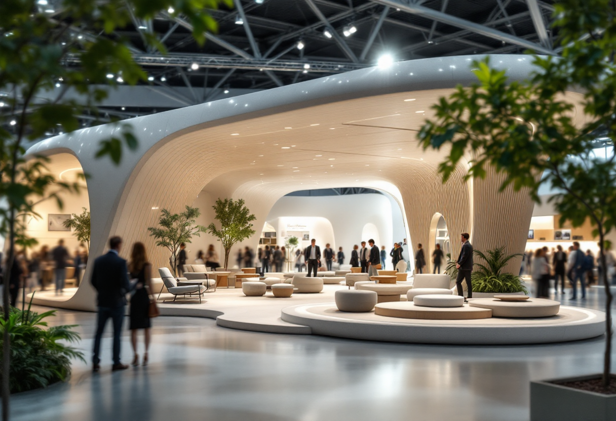 Immagine del Salone del Mobile 2025 con opere artigianali