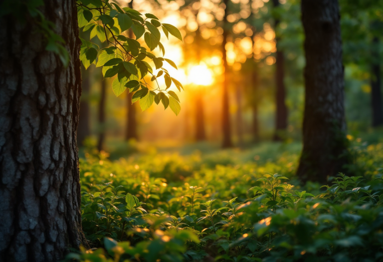 Coppia in viaggio di nozze immersa nella natura