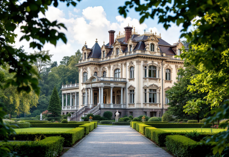 Vista della Villa Wolkonsky con elementi artistici e storici